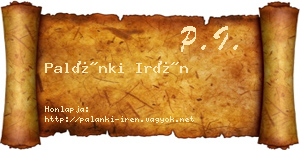 Palánki Irén névjegykártya