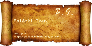 Palánki Irén névjegykártya